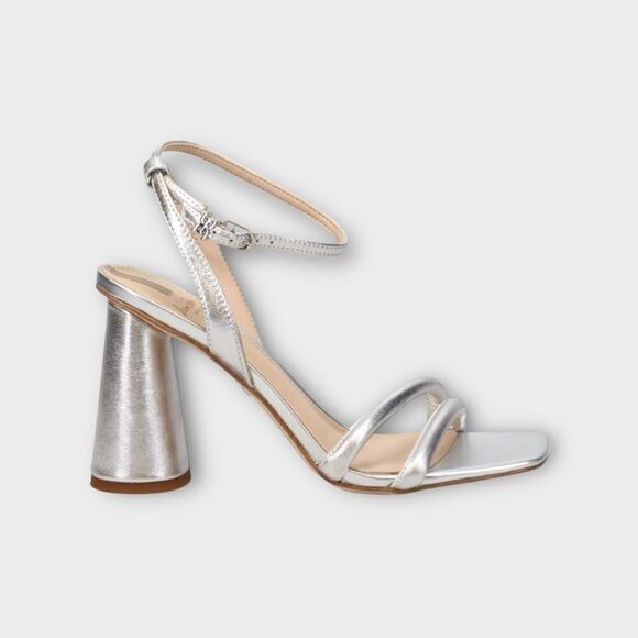 Sam Edelman Women's Kia Sandal Soft Silver Smooth Leather Size 9.5 - Picture 2 of 8